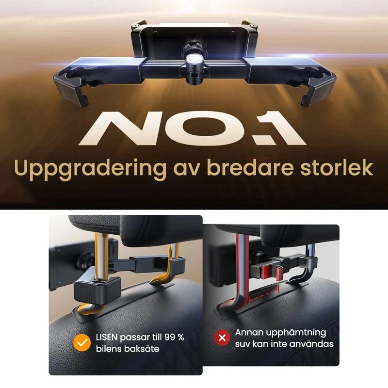 Tablethållare för Bil Nackstöd med 360-Graders Rotation