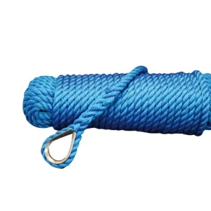 Talamex, Ankarlina blå 12mm 30m 3-trådig med fingerborg, 1 st.