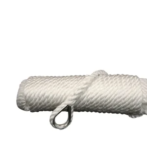 Talamex, Ankarlina vit 12mm 30m, 3-trådig, med rostfri fingerborg