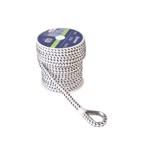 Talamex, Ankerline Flettet Polyester med Rustfri Stål Kovs, 589081 – Størrelse: 16mm / Variant: 40 M