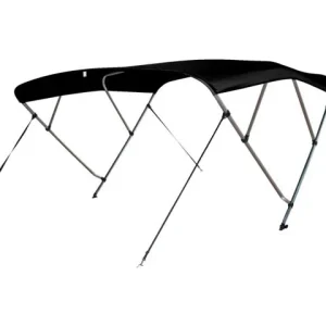 Talamex, Bimini Top Deluxe 4-buer Sort, Ø 25 mm, 600D polyester, 95.900.345 – Størrelse: 240x185-198x137 cm