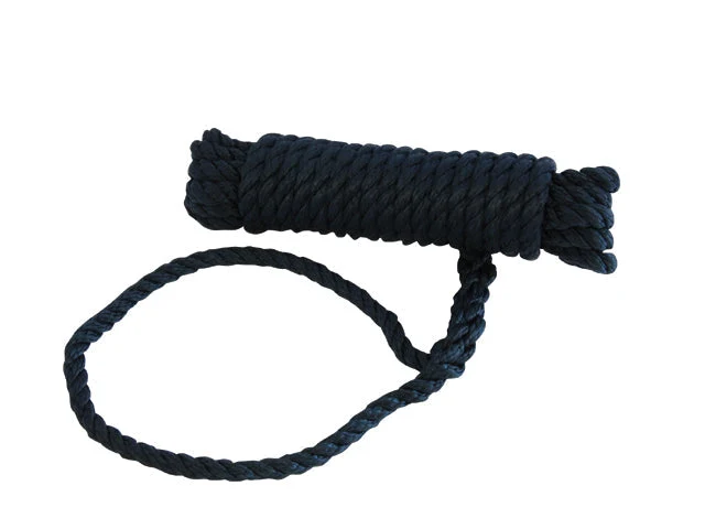Talamex, Fortøjning marineblå med øjesplejs, 3-strenget polypropylen, flydende, 40cm – Størrelse: 10mm / Variant: 10M