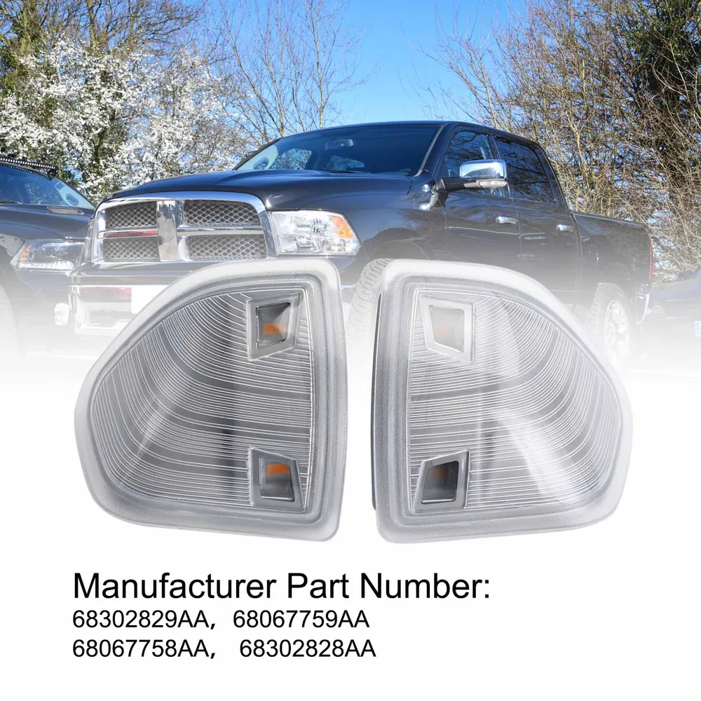 Tow Mirror Turn Signal Smoked Light Set (LH + RH) för Dodge Ram 1500 2500 3500 Generic