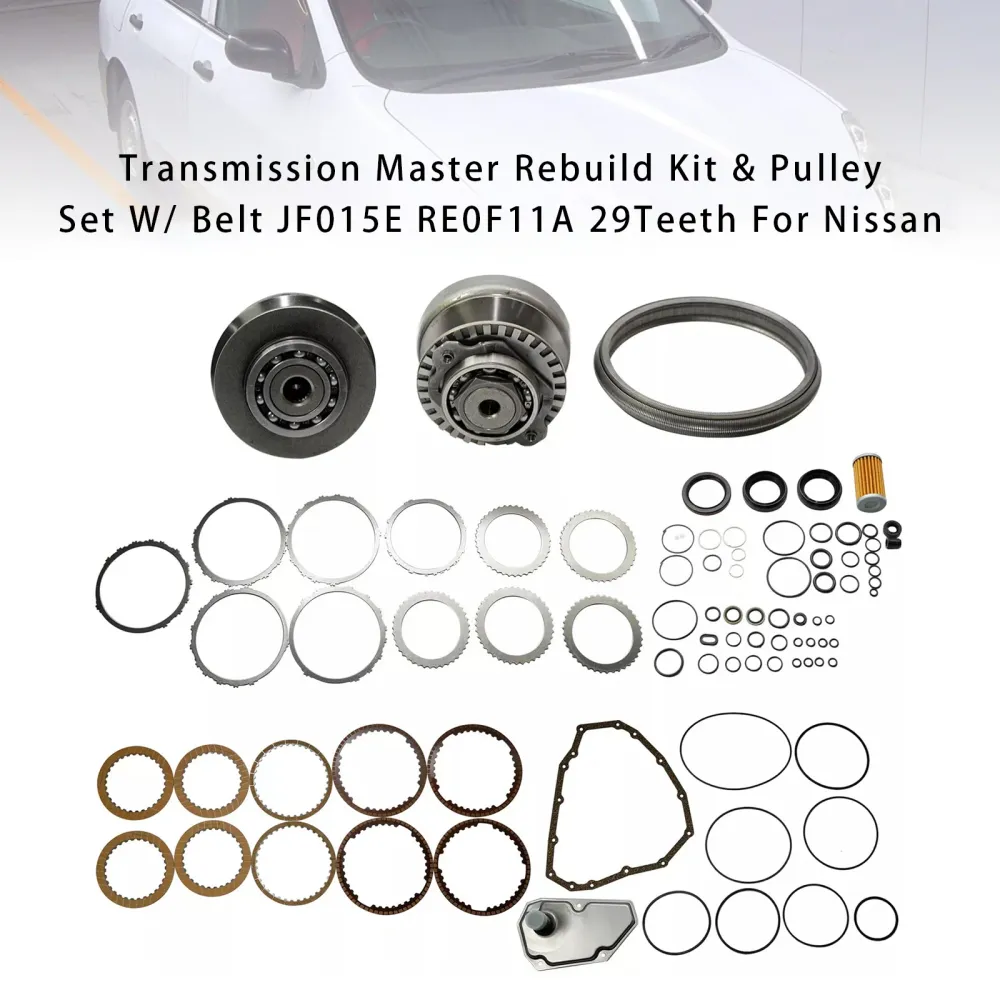 Transmission Master Rebuild Kit & Remskiva med rem JF015E RE0F11A 29T för Nissan