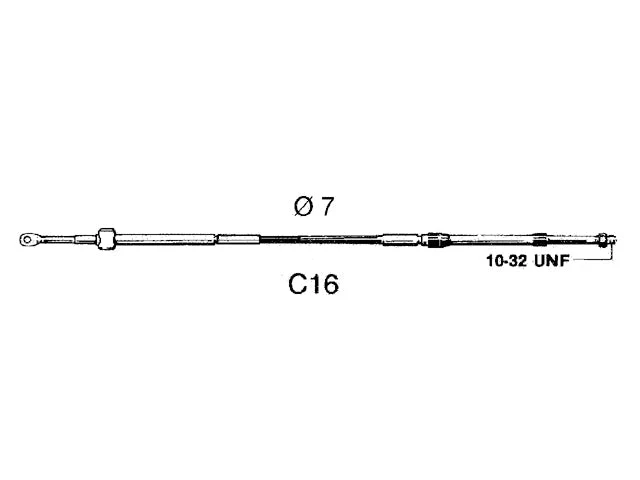 Ultraflex, C16 Motor Kontroll Kabel, 80 mm, Op til 29 kW (40 hk) – Størrelse: 4,27 M