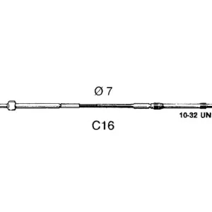 Ultraflex, C16 Motor Kontroll Kabel, 80 mm, Op til 29 kW (40 hk) – Størrelse: 3,66 M
