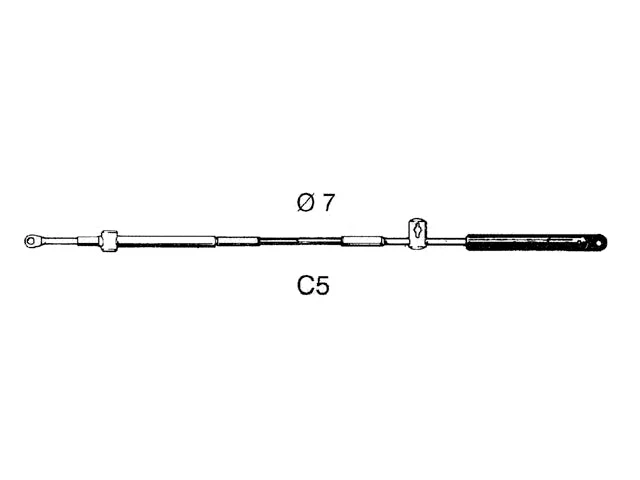Ultraflex, C5 Kontrolkabel til Mercury/Mercruiser, 95 mm, 1 stk – Størrelse: 2,44 M