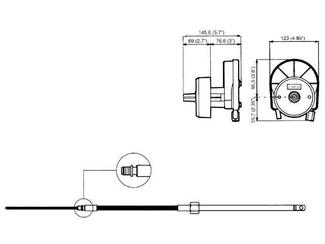 Ultraflex, M58 Styrekabel, 1stk – Størrelse: 2,44 M