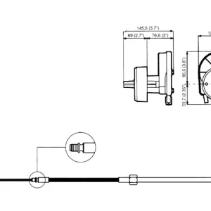Ultraflex, M58 Styrekabel, 1stk. – Størrelse: 5,19 M