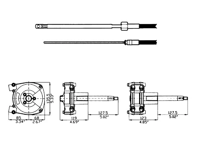 Ultraflex, M66 Styrekabel, 1stk. – Størrelse: 2,44 M