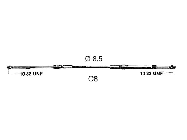 Ultraflex, C8 Motorstyrekabel, 87 mm - MMC-forbindelse – Størrelse: 3,66 M