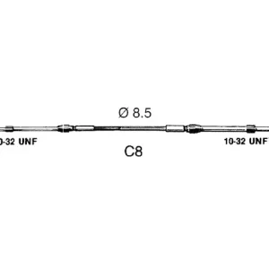 Ultraflex, C8 Motorstyrekabel, 87 mm - MMC-forbindelse – Størrelse: 4,27 M