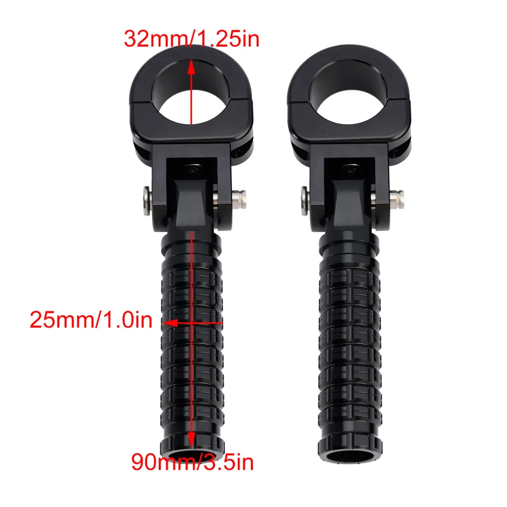 Universella fotstöd fram Fotpinnar passar för motorcykel med 1.25" barer