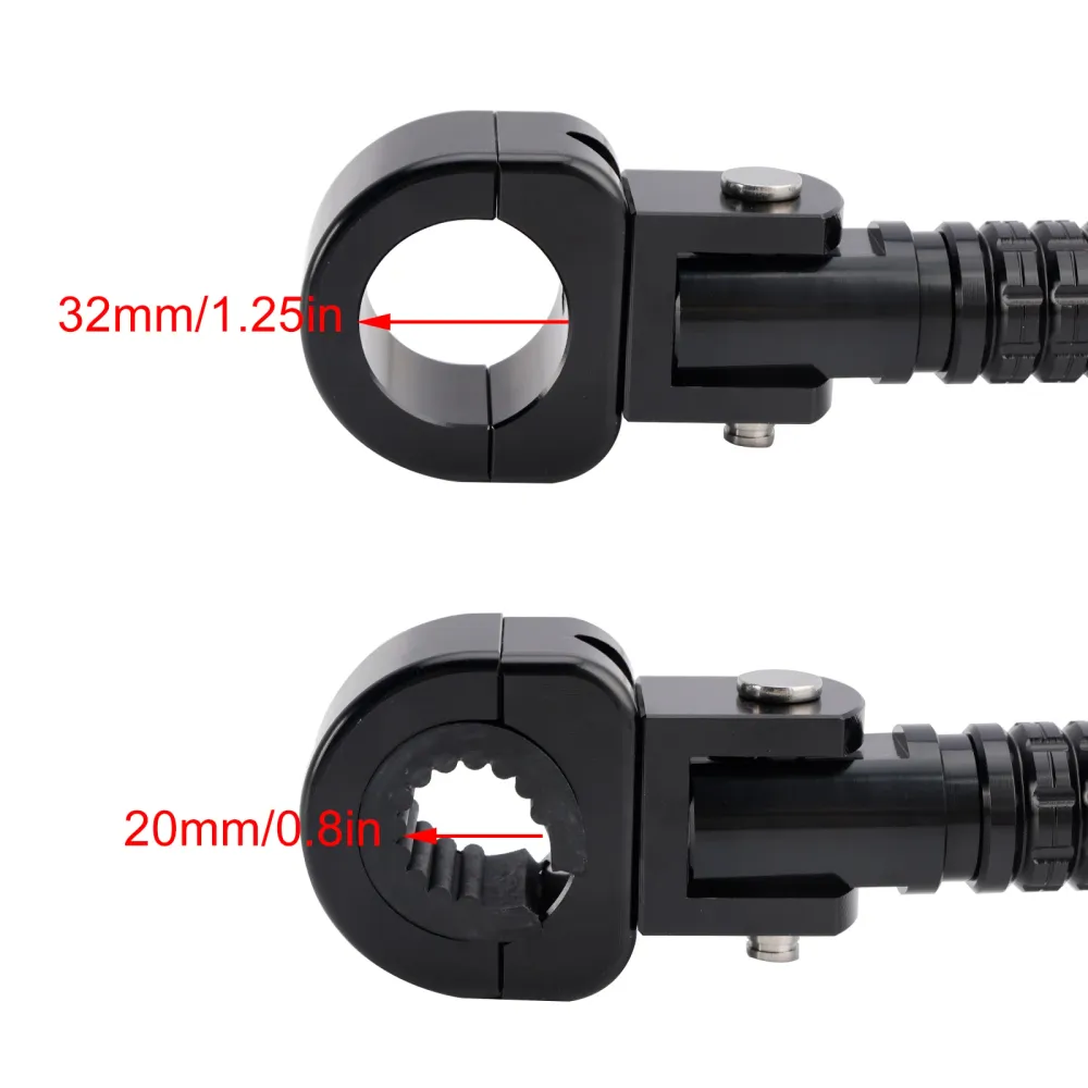 Universella fotstöd fram Fotpinnar passar för motorcykel med 1.25" barer