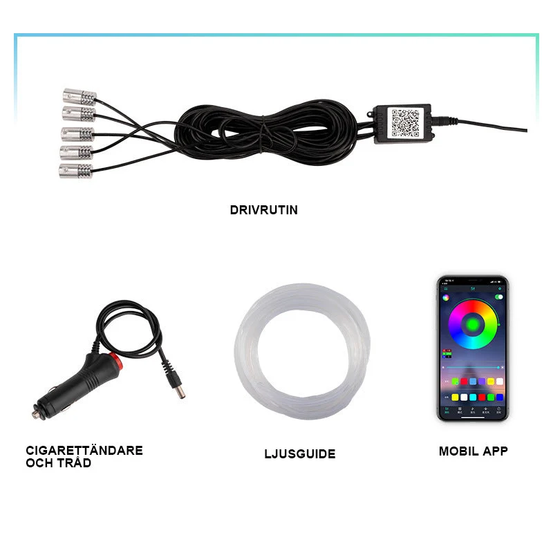 Universellt Neonljus för Bilinteriör RGB LED