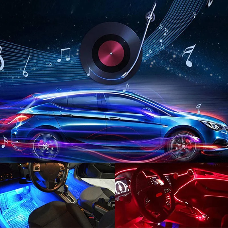 Universellt Neonljus för Bilinteriör RGB LED