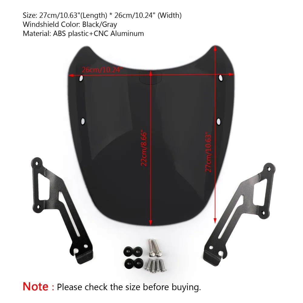 Vindrutan vindruta vindavböjningsskydd för 15-2018 Ducati Scrambler generisk