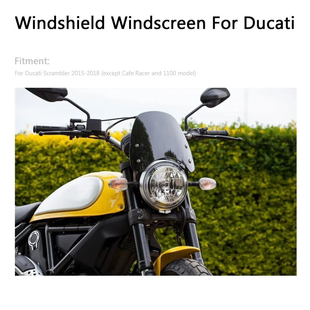 Vindrutan vindruta vindavböjningsskydd för 15-2018 Ducati Scrambler generisk