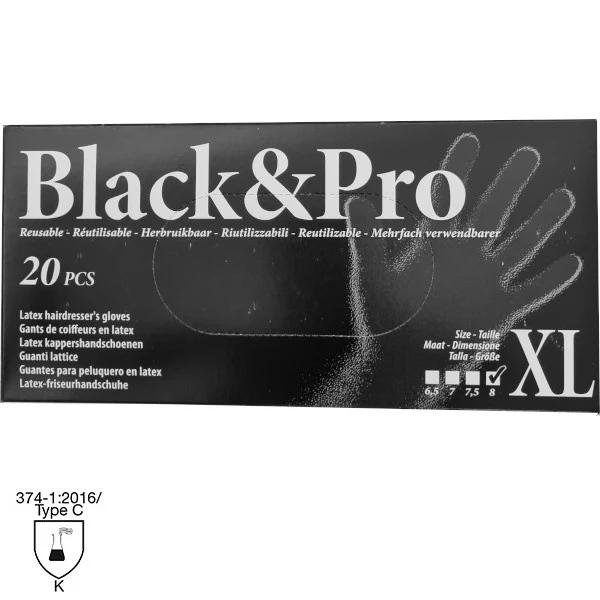 Rubberized skyddshandskar 20 st storlek XL svarta