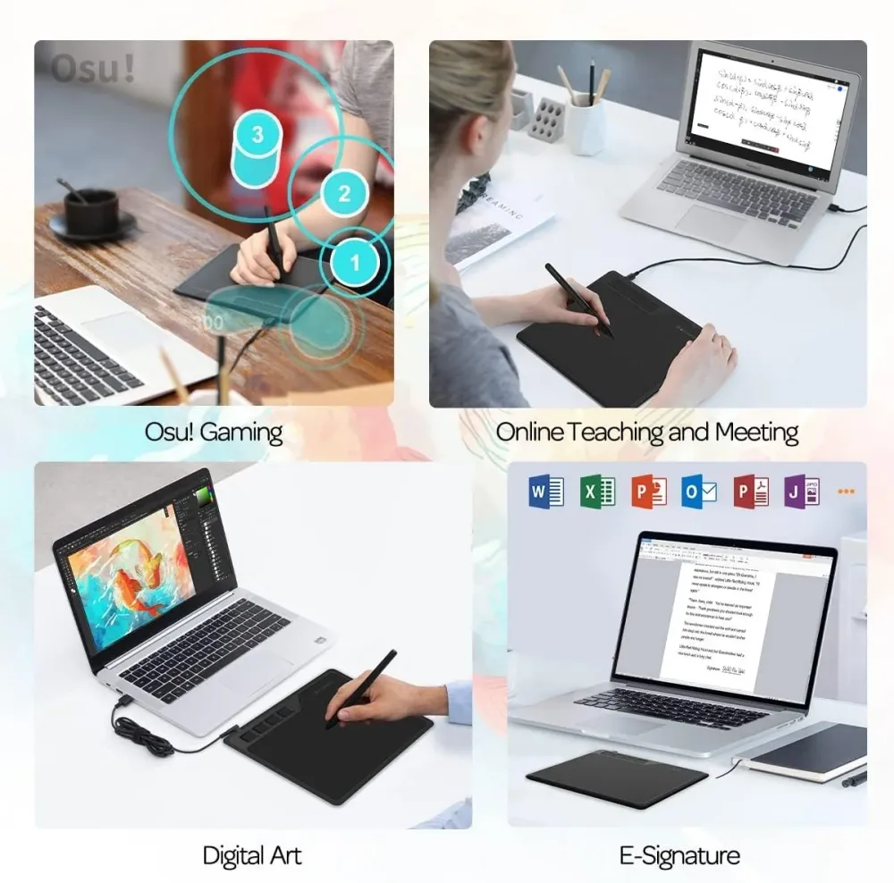 Digitalt Ritbord 16,5x10cm med penna Windows Mac Android Blank metall