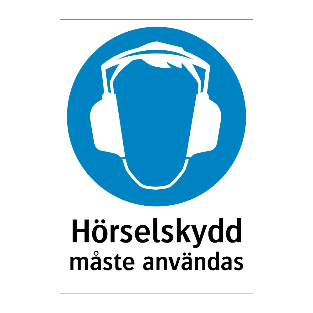 Hörselskydd måste användas 148x210mm