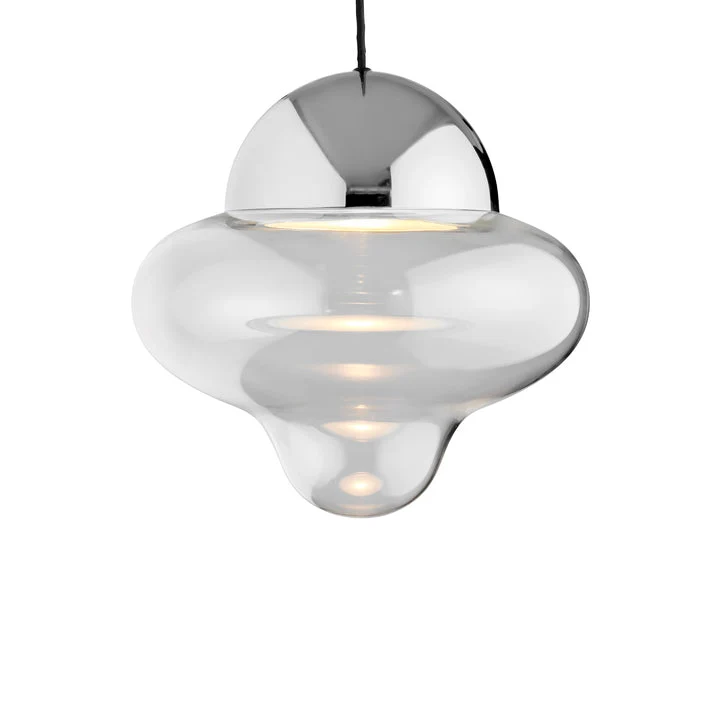 Nutty XL Clear pendellampa, klar/krom • Design Us
