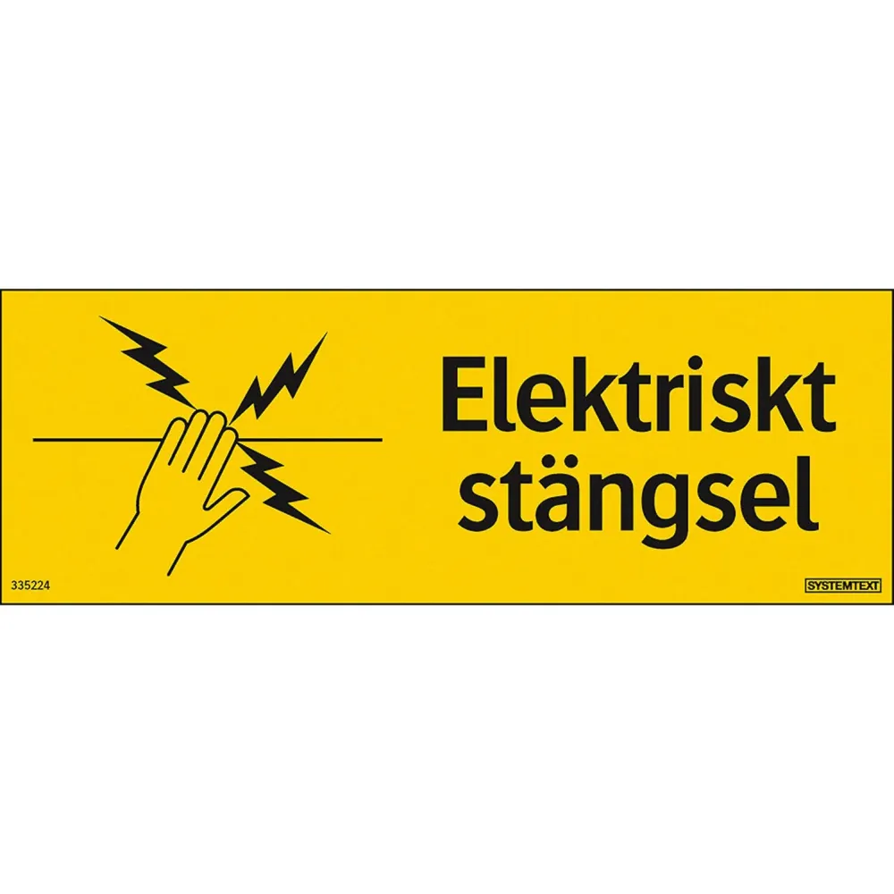 Plastskylt elstängsel dubbelsidig Systemtext