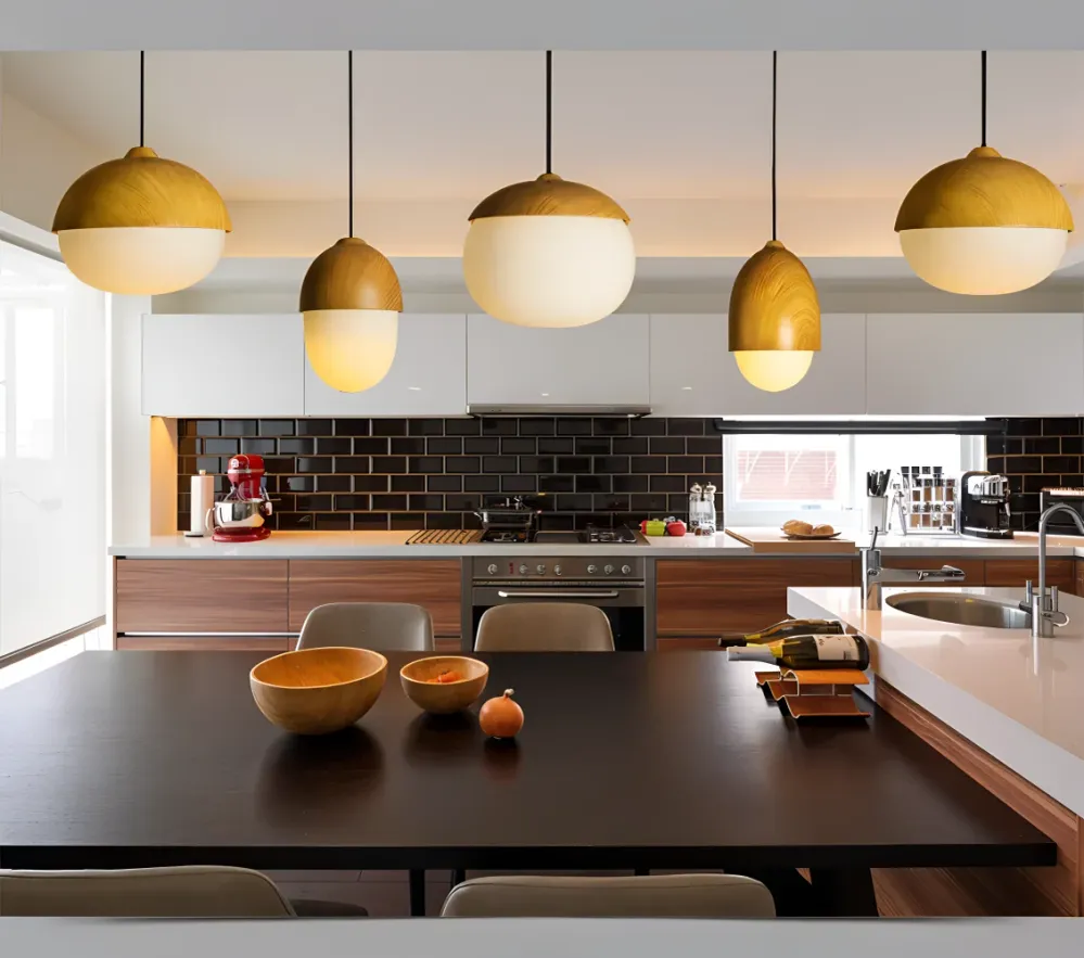 AcornNut Pendellampa - E27 Timeless Hängande Lampa med Mattat Glaskupa