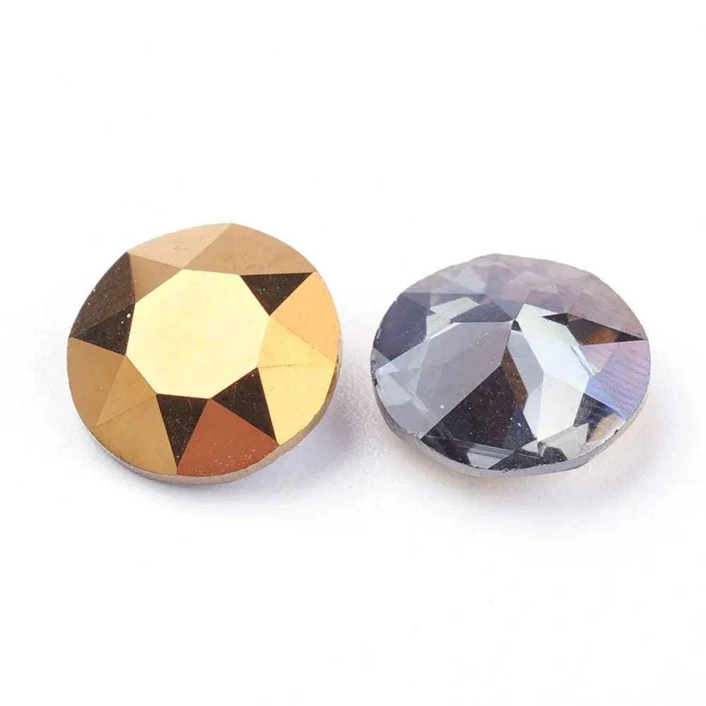 Kinesisk strass - Round stone Dorado 10mm 1 styck
