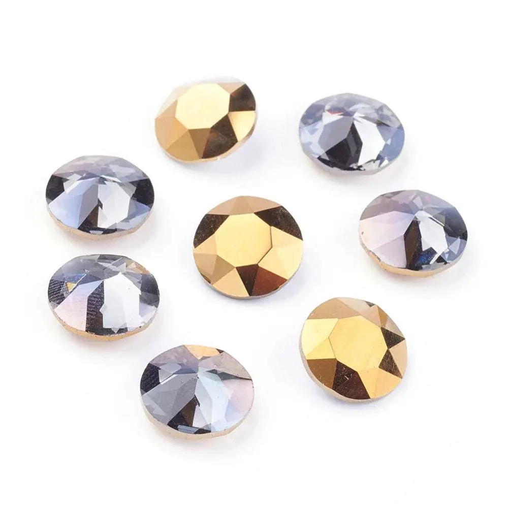 Kinesisk strass - Round stone Dorado 10mm 1 styck