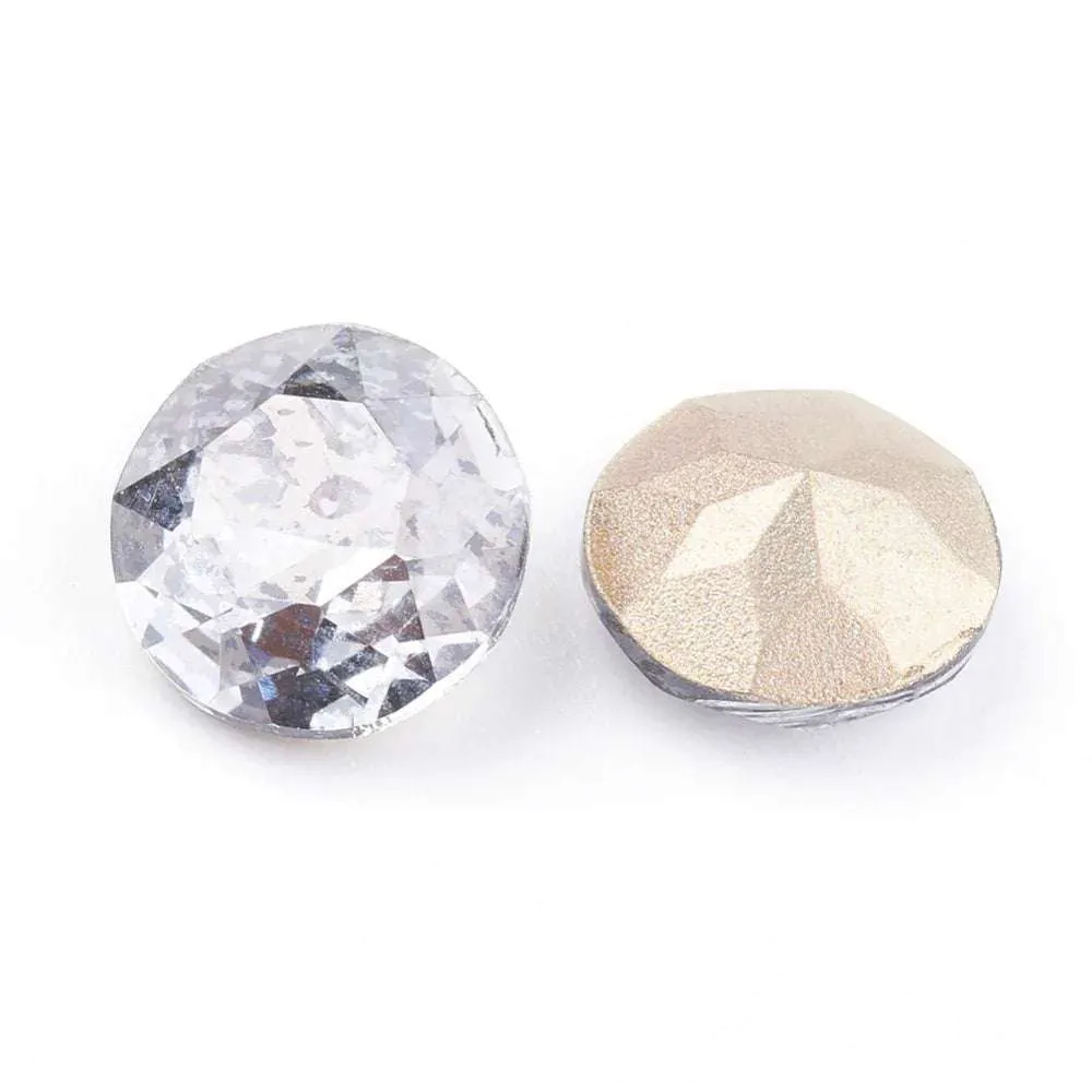 Kinesisk strass - Round stone Metallgrå patina 10mm 1 styck