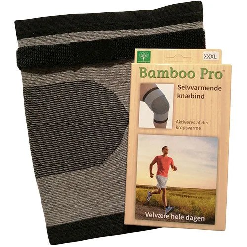 Bamboo Pro Knäskydd m/ kardborreband, självuppvärmande Additional stöd | Str: 3XL