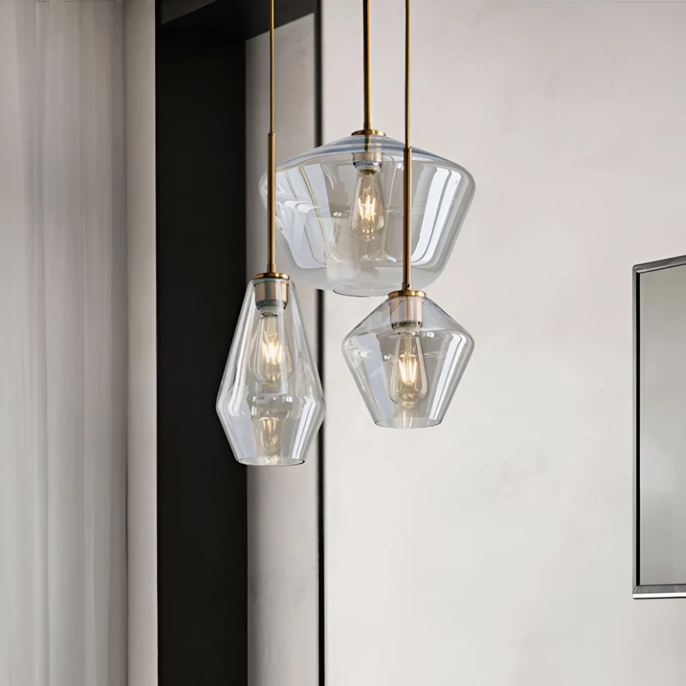 Current Mässing Pendellampa med Glas Skärm - Taklampa för Stilfull Belysning i Bostadsutrymmen 23