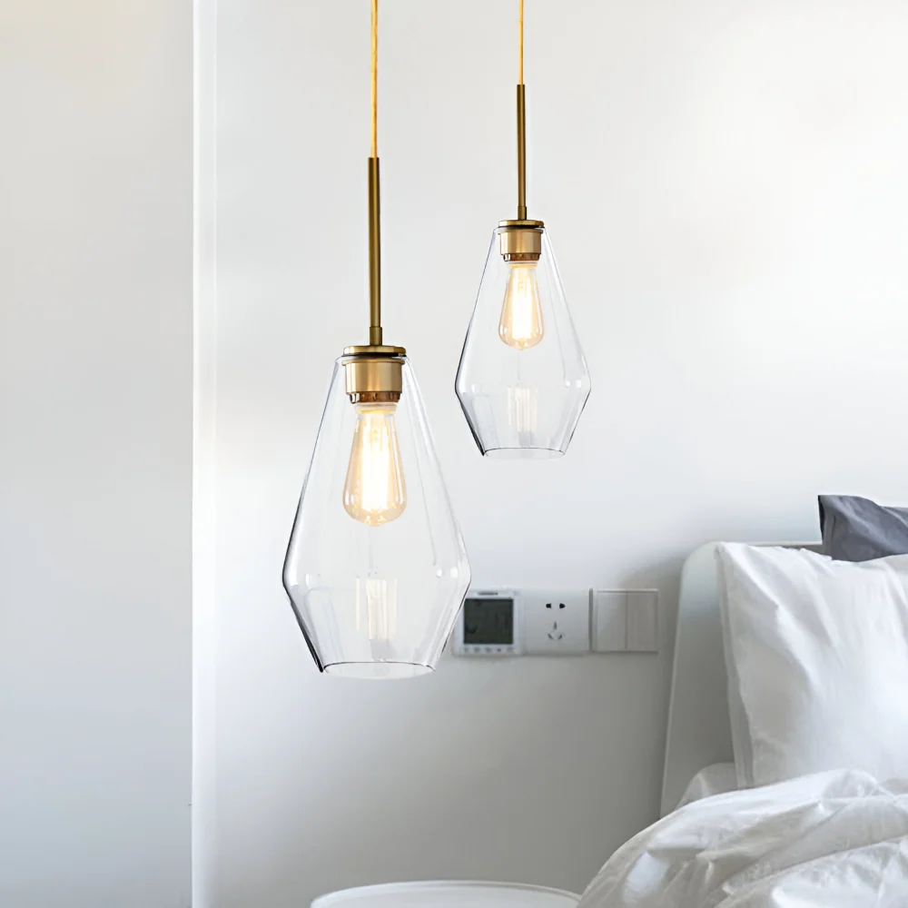 Current Mässing Pendellampa med Glas Skärm - Taklampa för Stilfull Belysning i Bostadsutrymmen 23