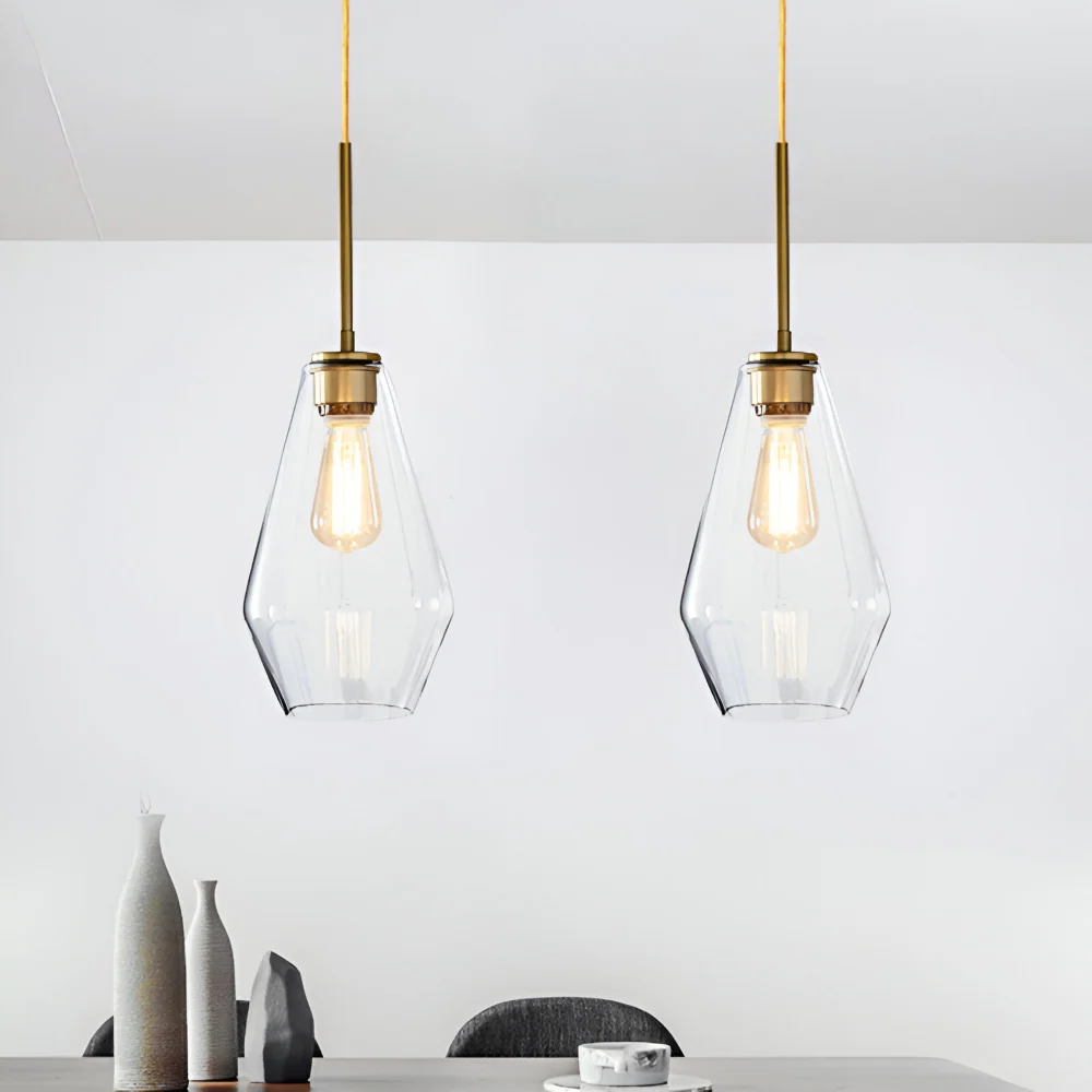 Current Mässing Pendellampa med Glas Skärm - Taklampa för Stilfull Belysning i Bostadsutrymmen 23