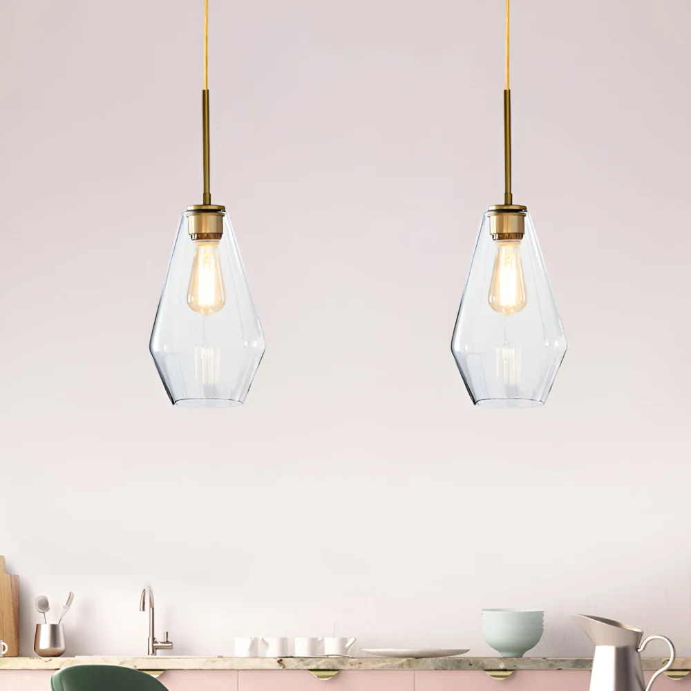 Current Mässing Pendellampa med Glas Skärm - Taklampa för Stilfull Belysning i Bostadsutrymmen 23