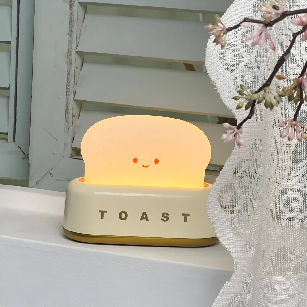 TinyToast Bordslampa - Handheld Brödrost Nattlampa - Dimbar LED-lampa Gron