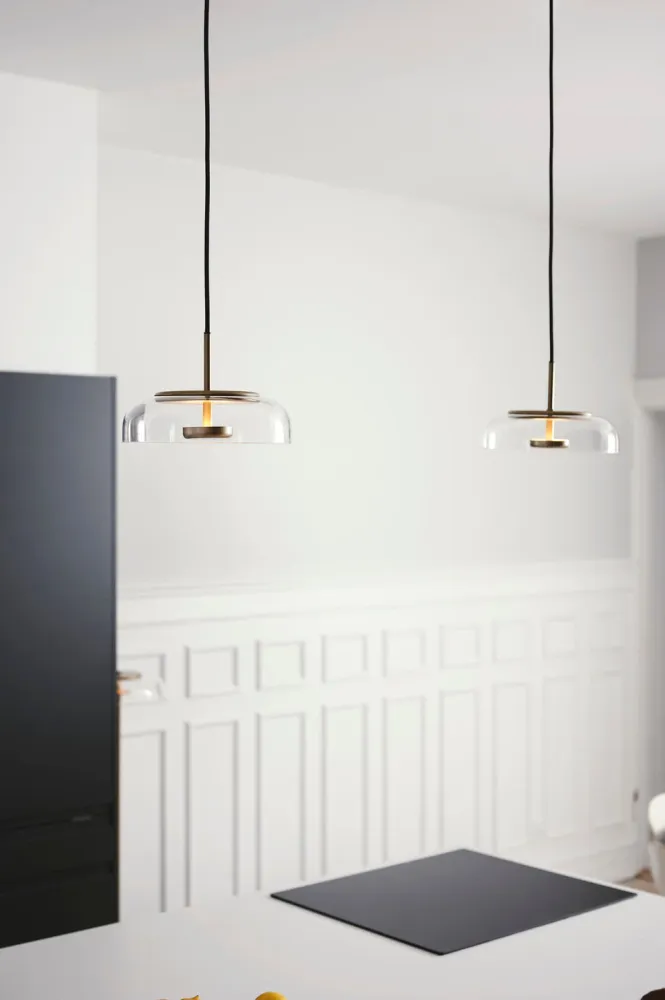 Blossi 1 pendel, nordic golden / clear • NUURA