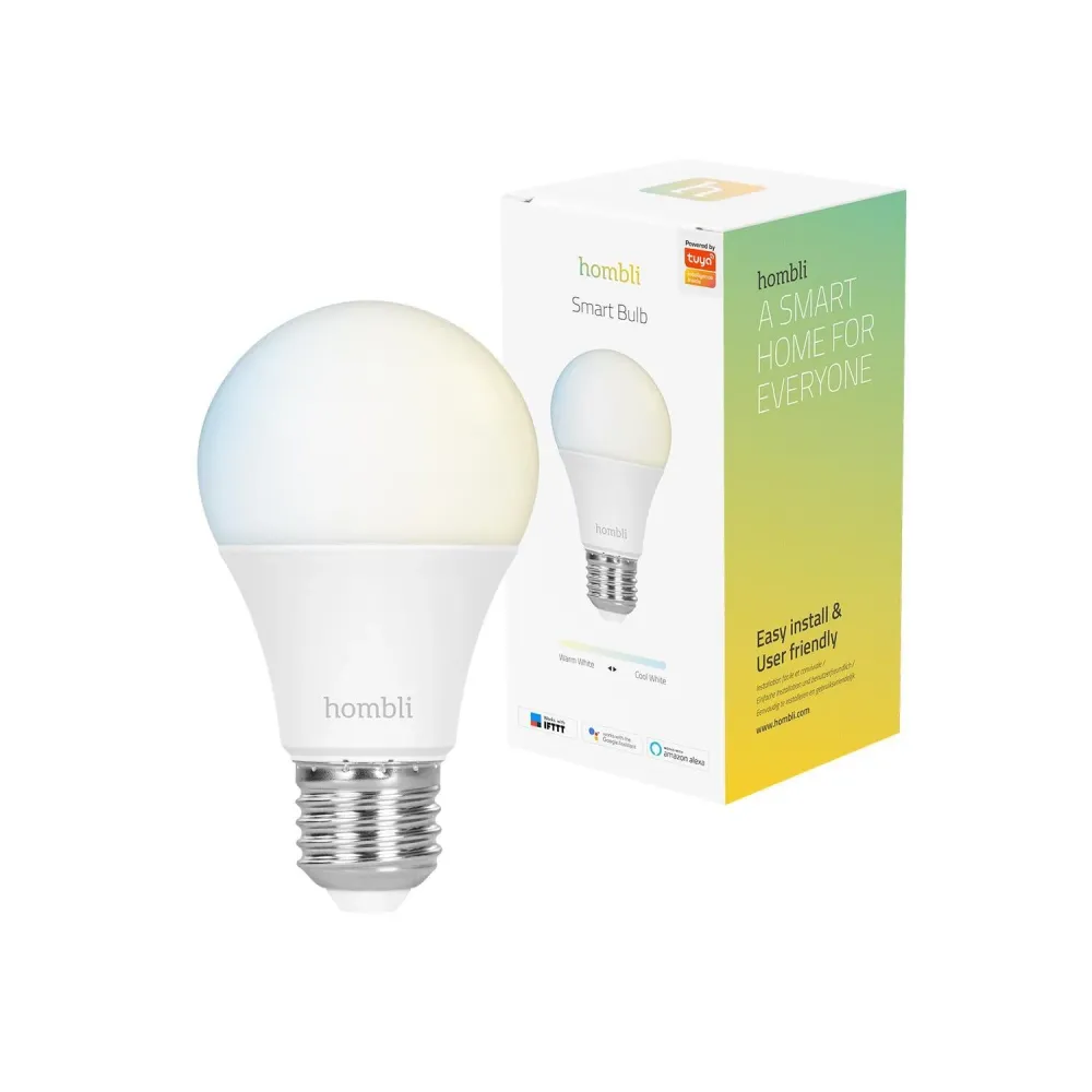 Connected lampa, WiFi, Hombli Smart Bulb E27, LED, CCT, 9W, Dimbar 25,000 Hour Life