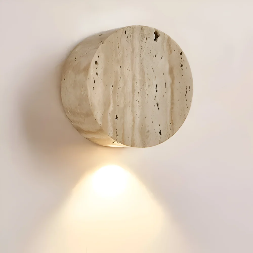 Globose Sand Vägglampa - Wabi Sabi Rund Vägglampa - Marmor Vägglampa Beige