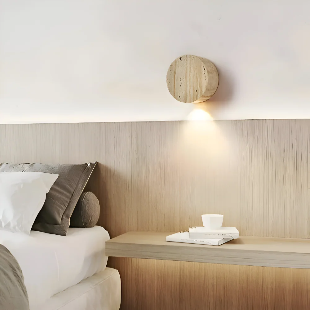 Globose Sand Vägglampa - Wabi Sabi Rund Vägglampa - Marmor Vägglampa Beige
