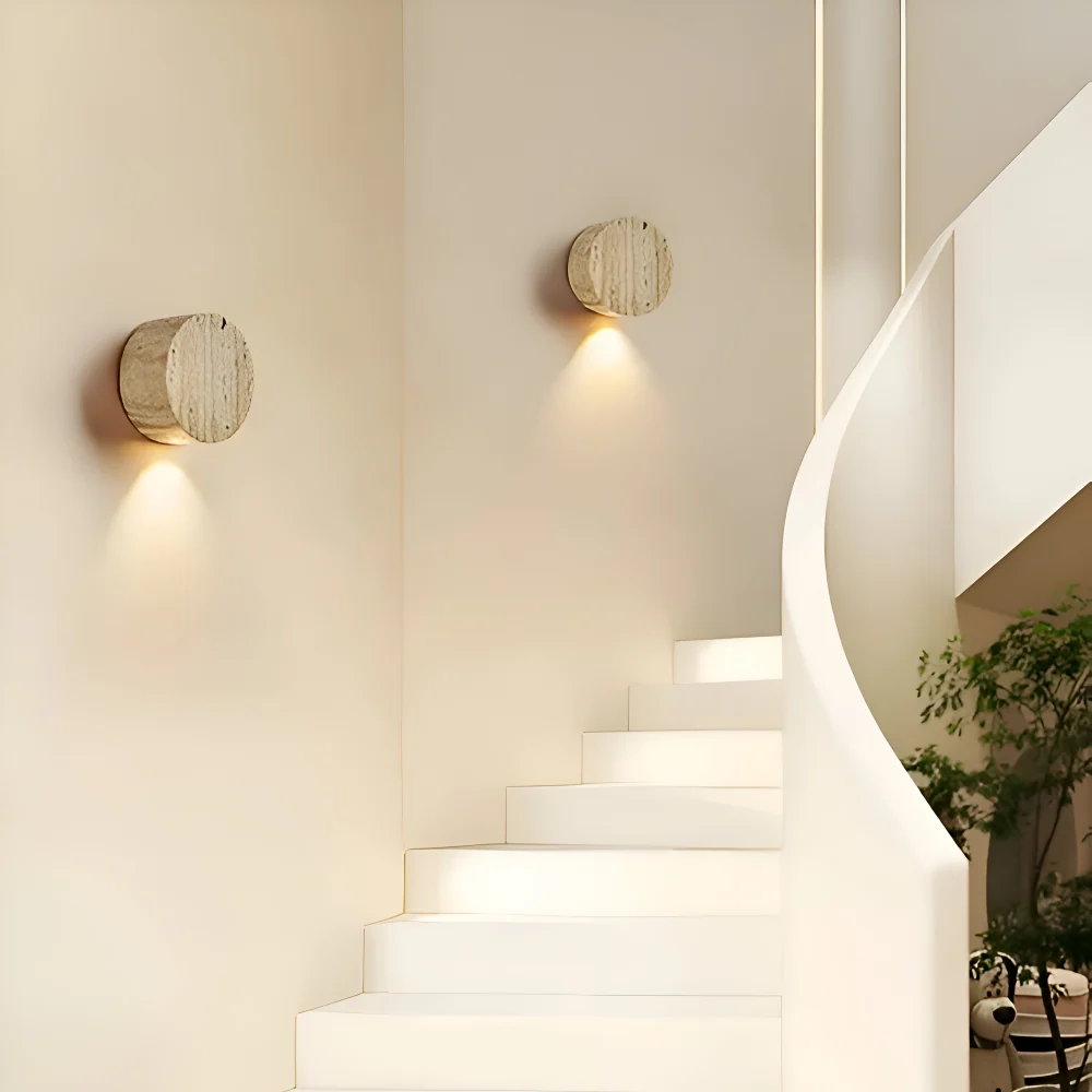 Globose Sand Vägglampa - Wabi Sabi Rund Vägglampa - Marmor Vägglampa Beige