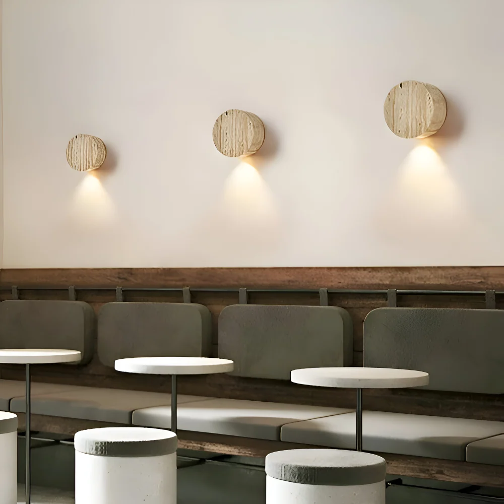 Globose Sand Vägglampa - Wabi Sabi Rund Vägglampa - Marmor Vägglampa Beige