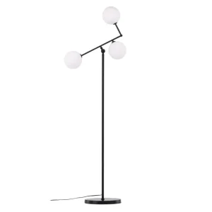 Golvlampa Venture Home Marsan Träkol / Vitt Glas