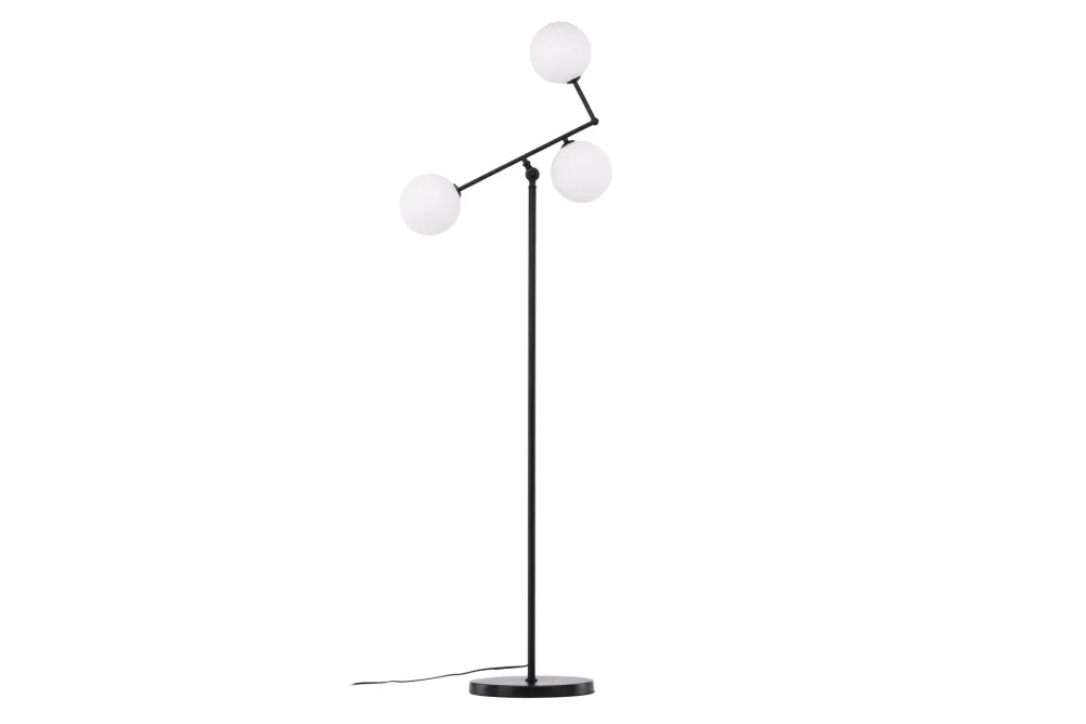 Golvlampa Venture Home Marsan Träkol / Vitt Glas