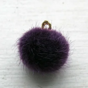 Hänge Boll - Fuskpäls Lila 15mm 1 styck