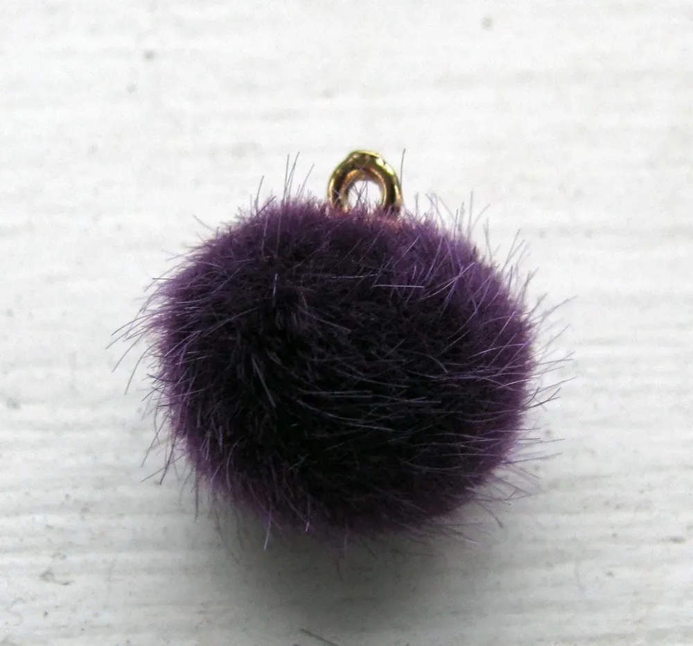 Hänge Boll - Fuskpäls Lila 15mm 1 styck