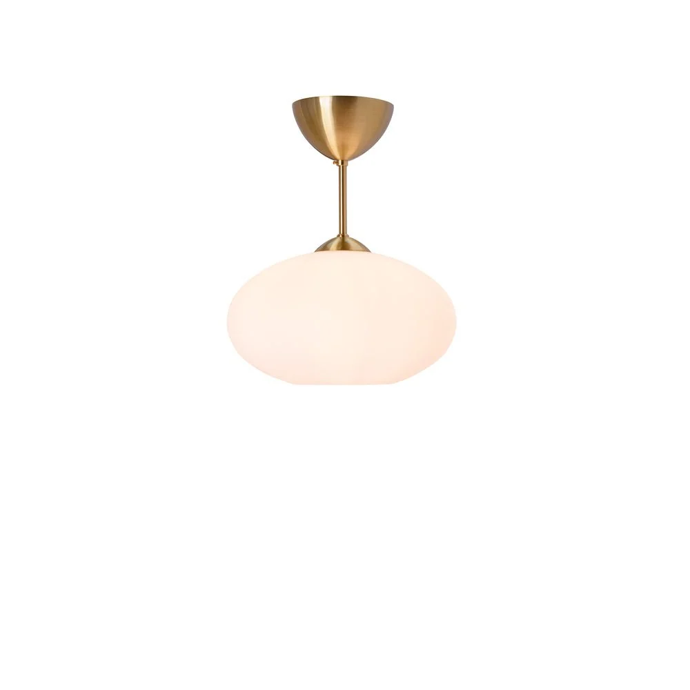 Plafond Bullo Ø27 mässing/opal glas