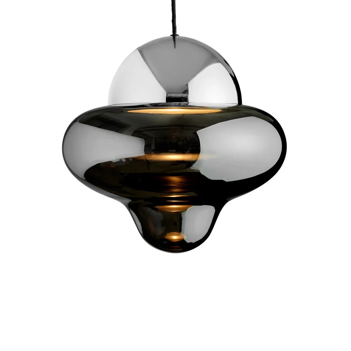 Nutty XL Smoke pendellampa, rökfärgad/krom • Design Us