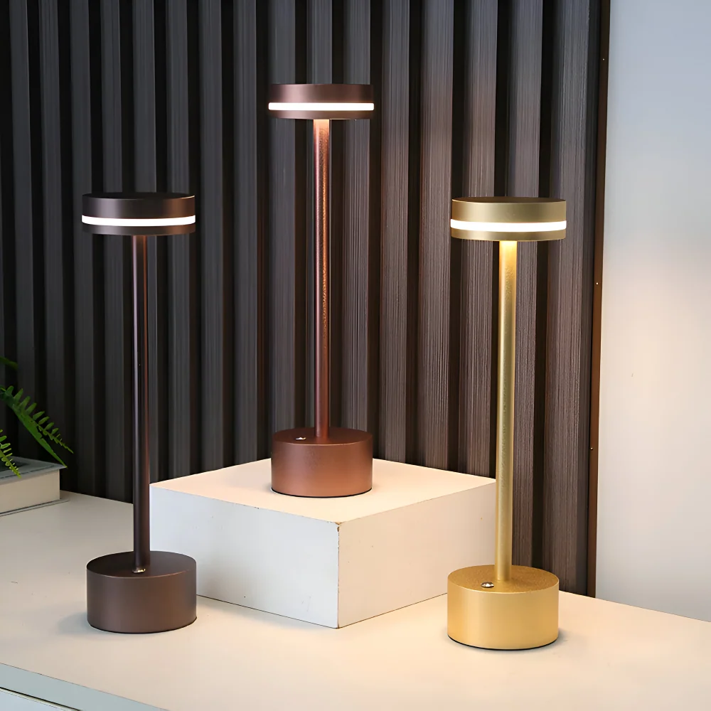 Mantle Touch Lampa - On--go, uppladdningsbar Bordslampa - Dimbar belysning Svart